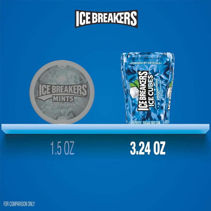 ICE BREAKERS Ice Cubes Peppermint Sugar Free Chewing Gum Bottles, 3.24 oz (4 Count, 40 Pieces) - Image 3